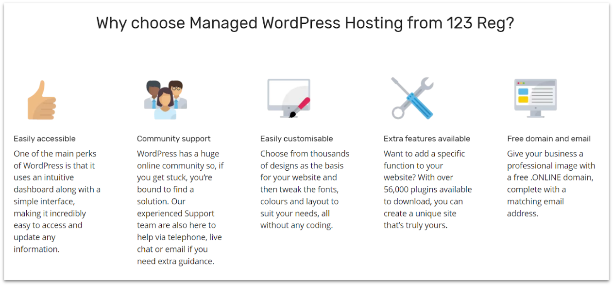 123 Reg managed WordPress hosting