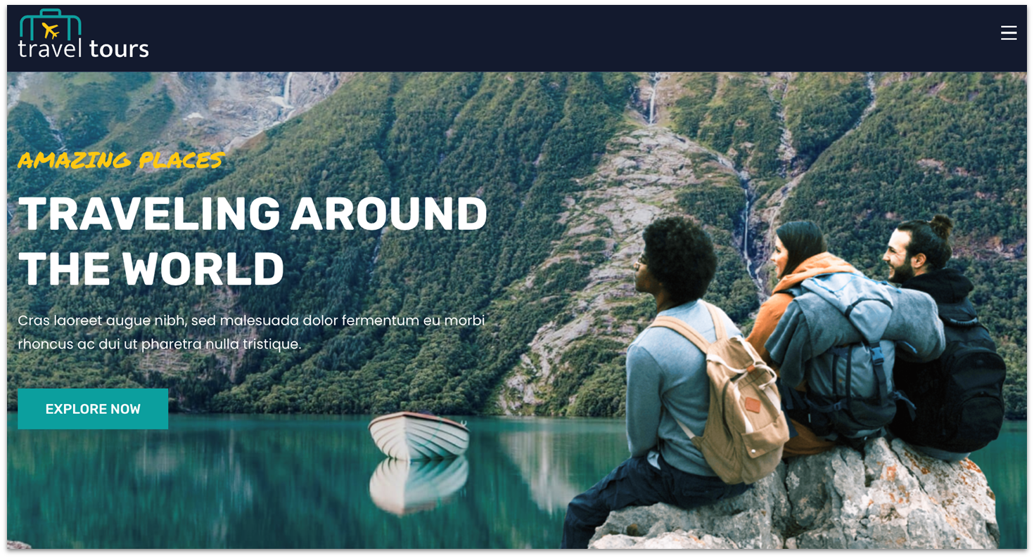 Web.com's travel agency website template