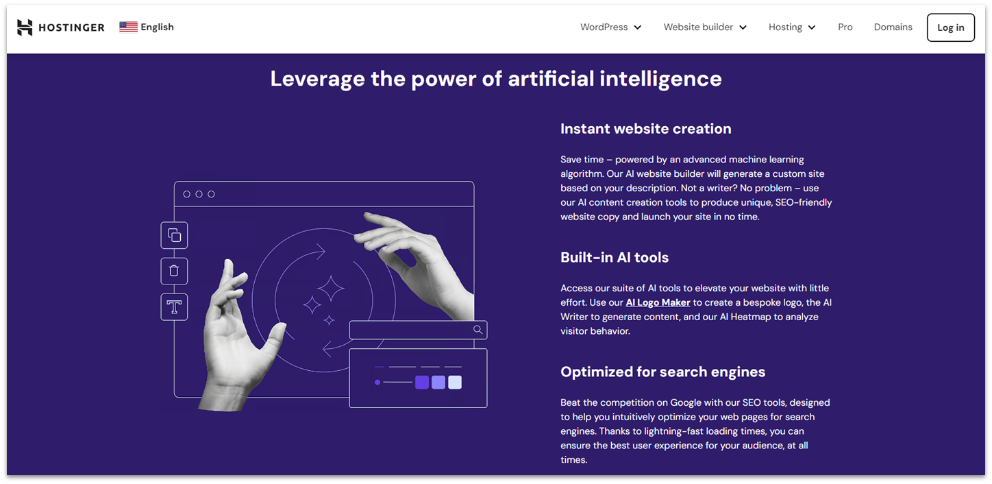 Hostinger AI website builder