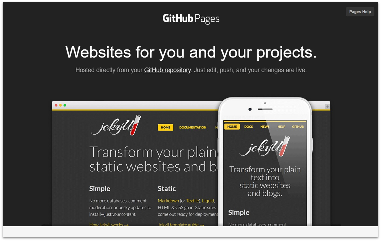 GitHub Pages hosting landing page