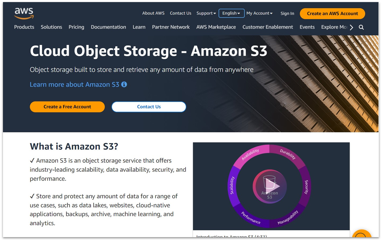 AWS S3 hosting landing page