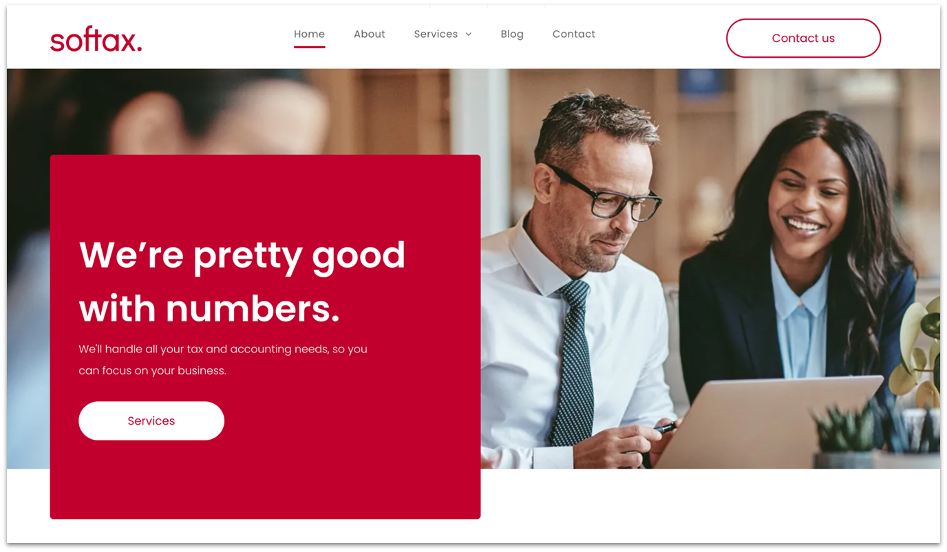 Example Duda template for accountants