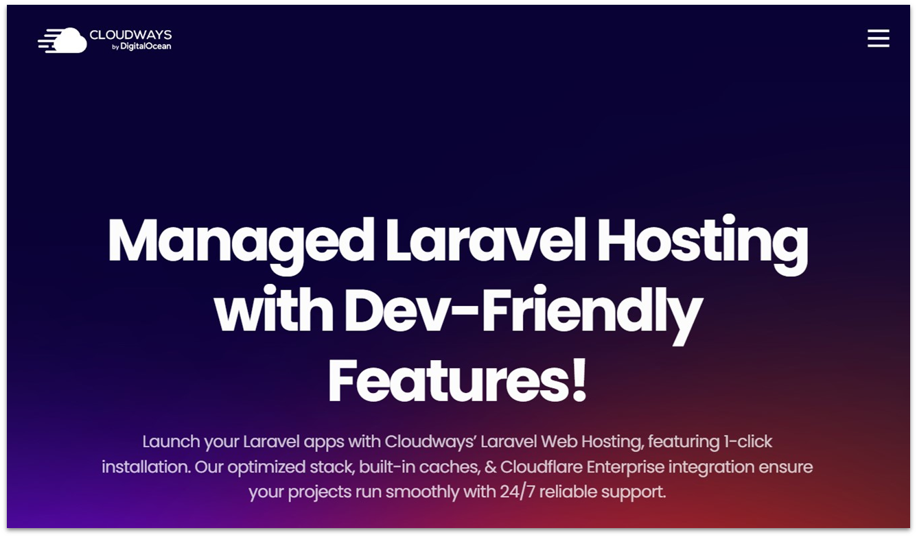 Cloudways Laravel hosting features