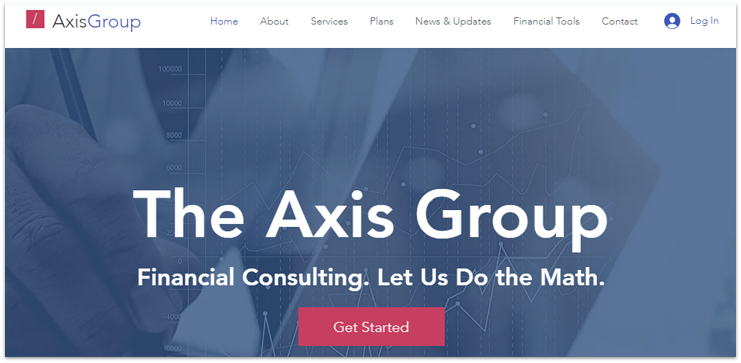 Finance Consulting template from Wix that can be customized for real estate websites