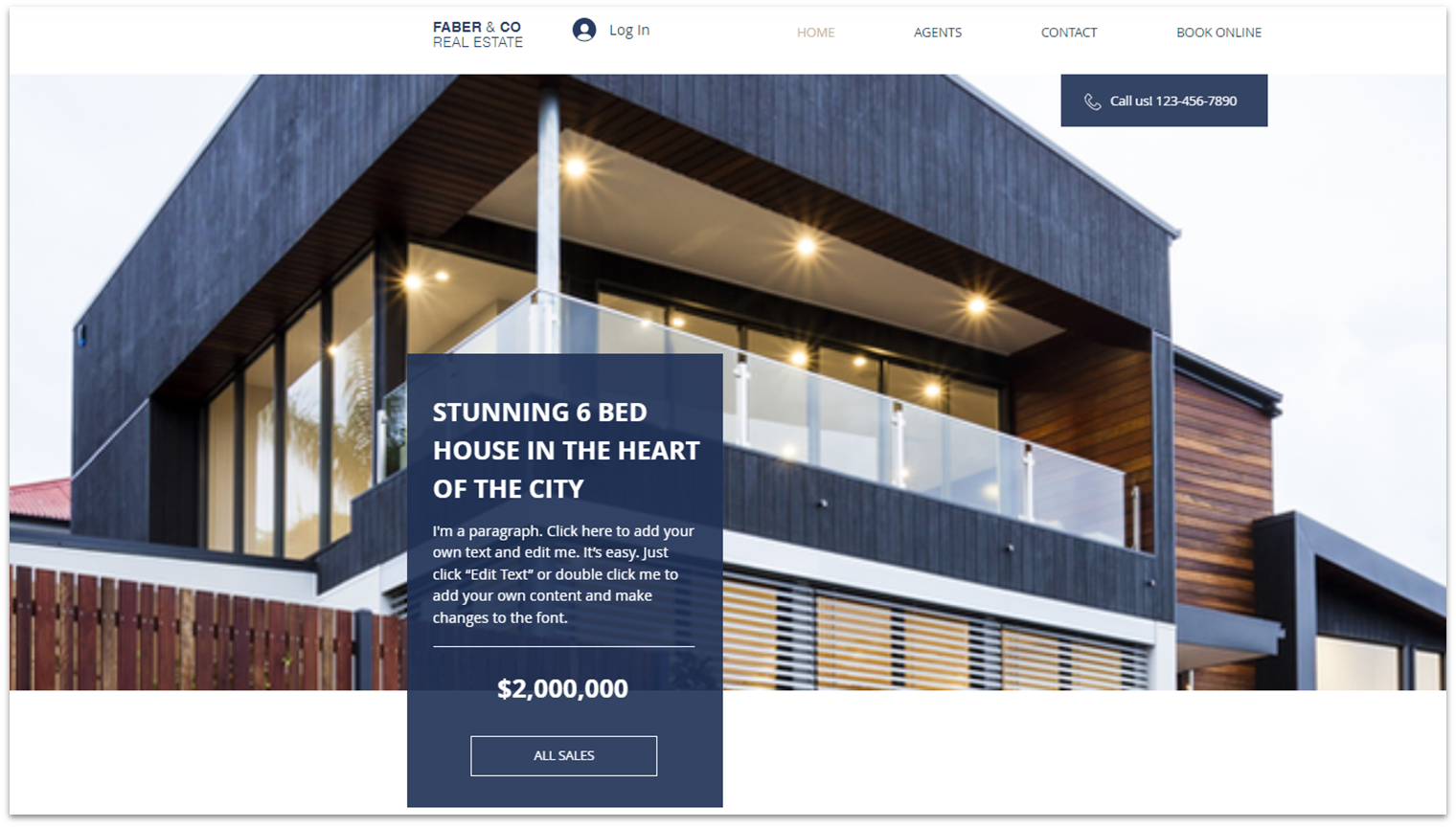 A Real Estate Company template from Wix