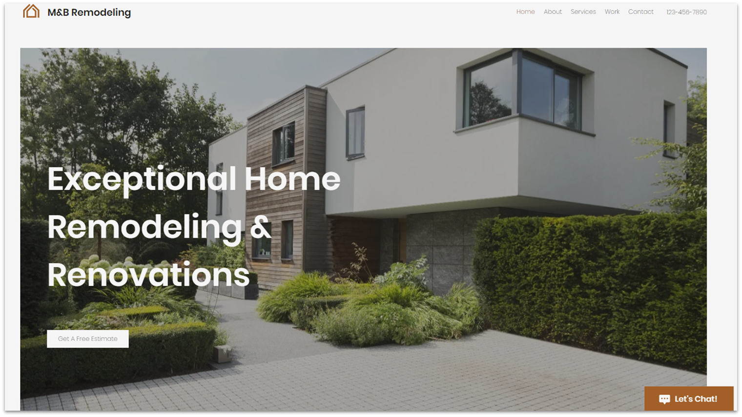 A Home Remodeling Company template from Wix