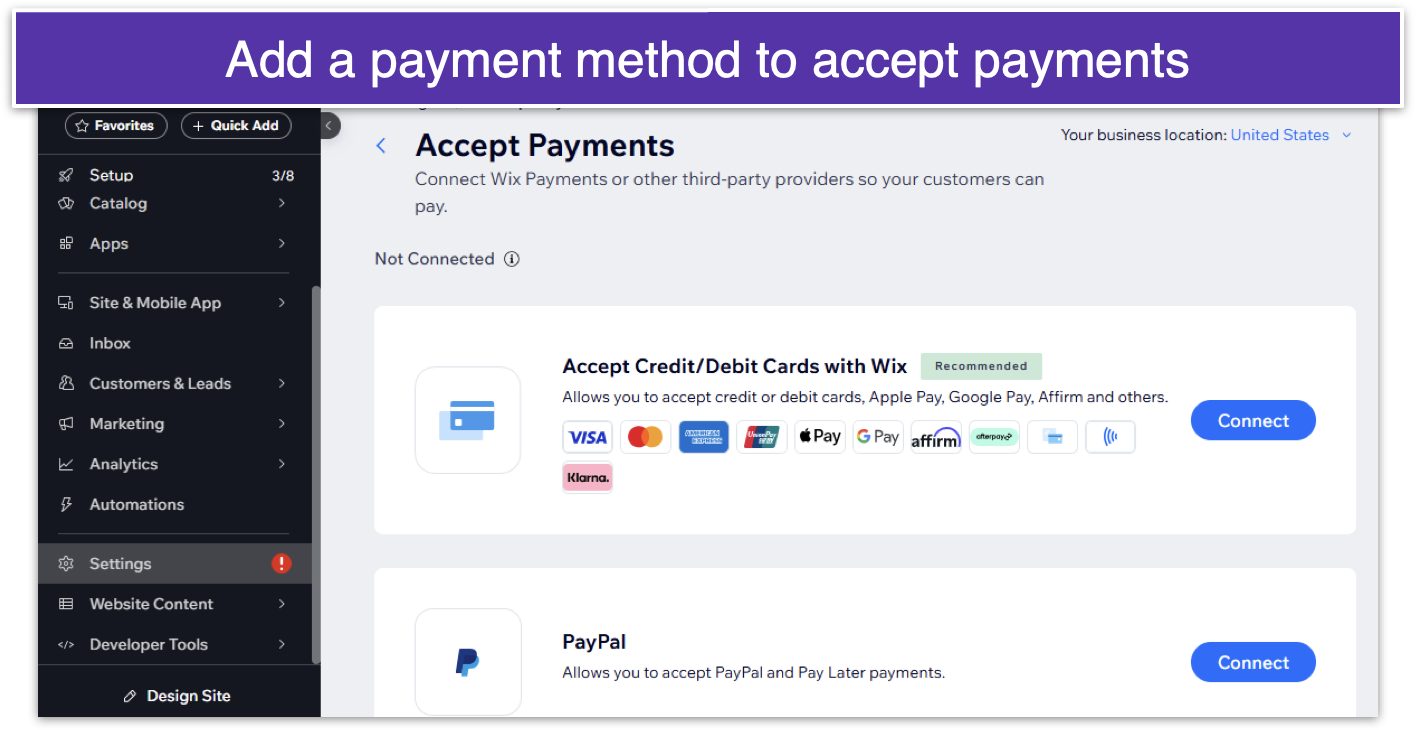 Adding payment method