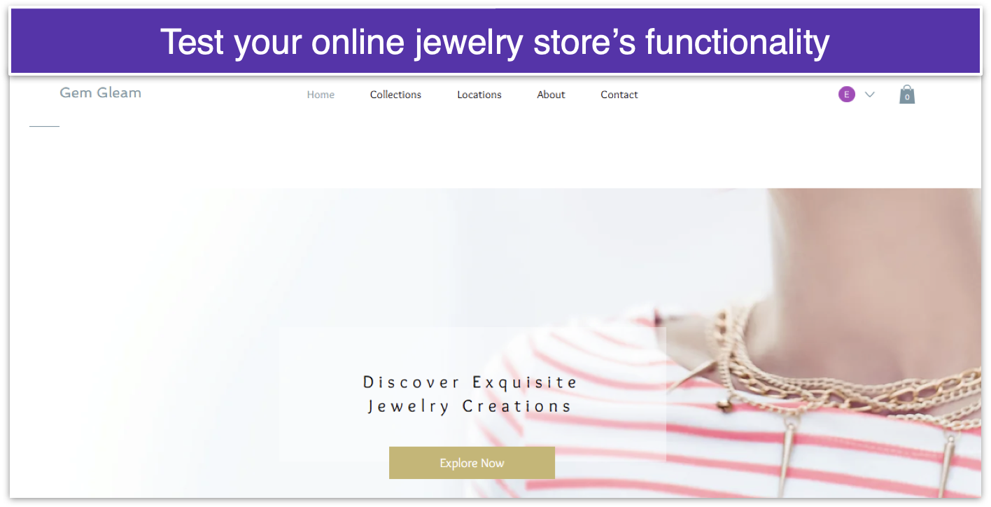 test your online jewelry store features