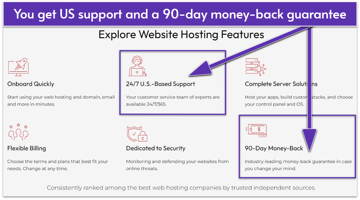 InterServer web hosting features