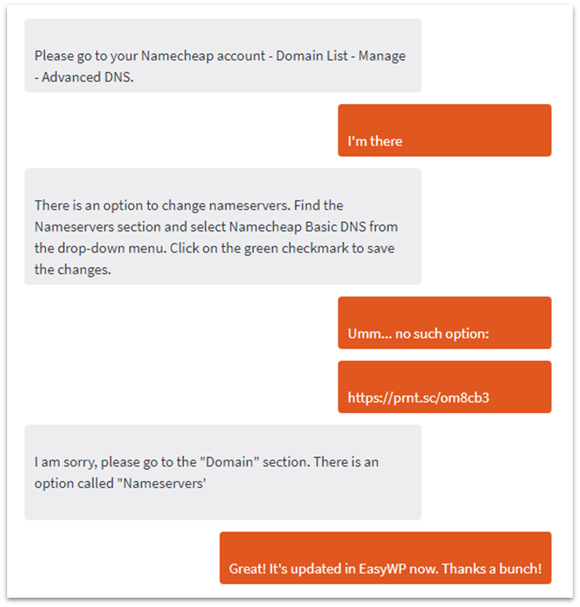 Namecheap Hosting Live Chat Support