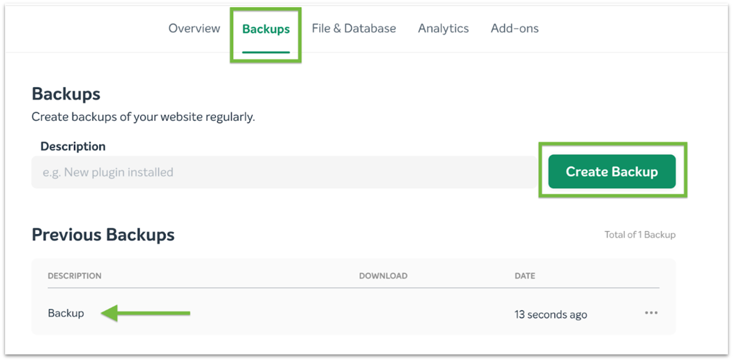 EasyWP backup tools