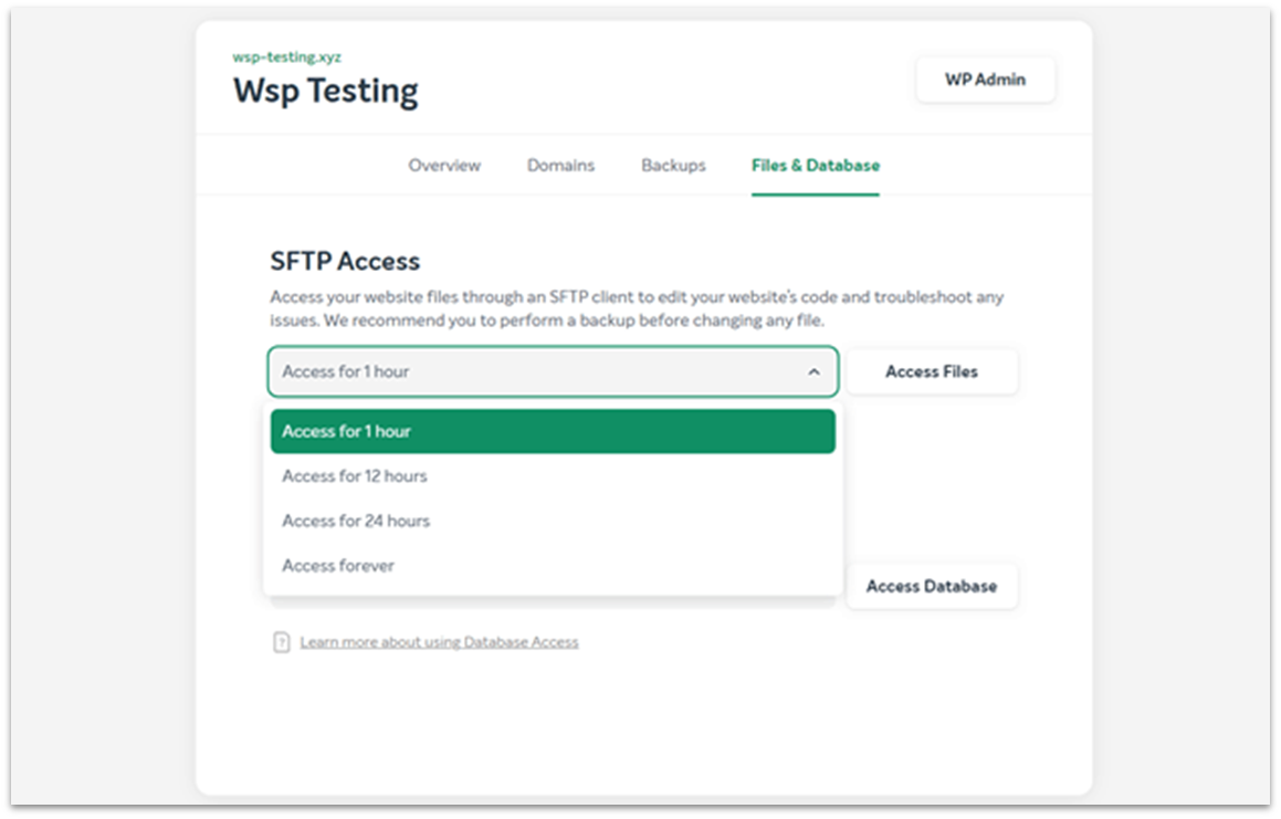 EasyWP SFTP Access