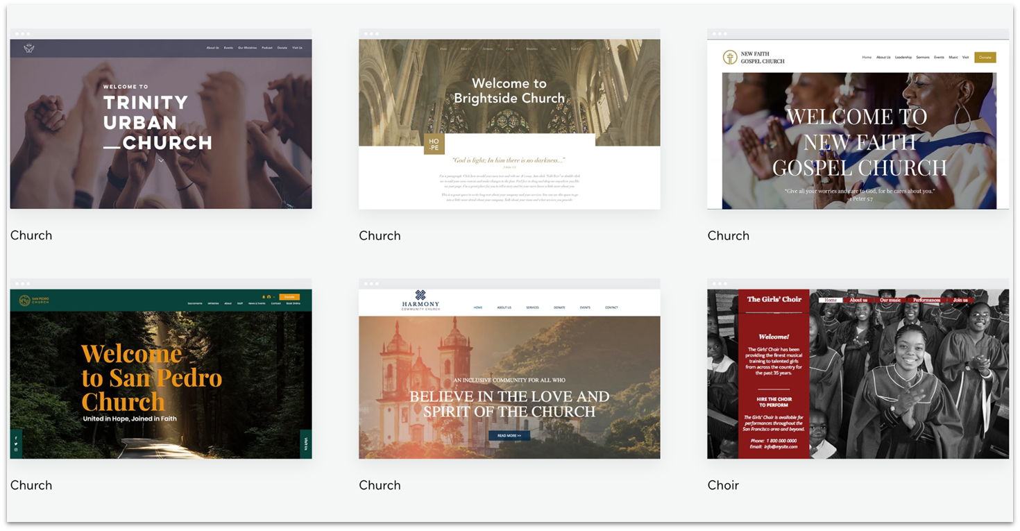 Wix church template library