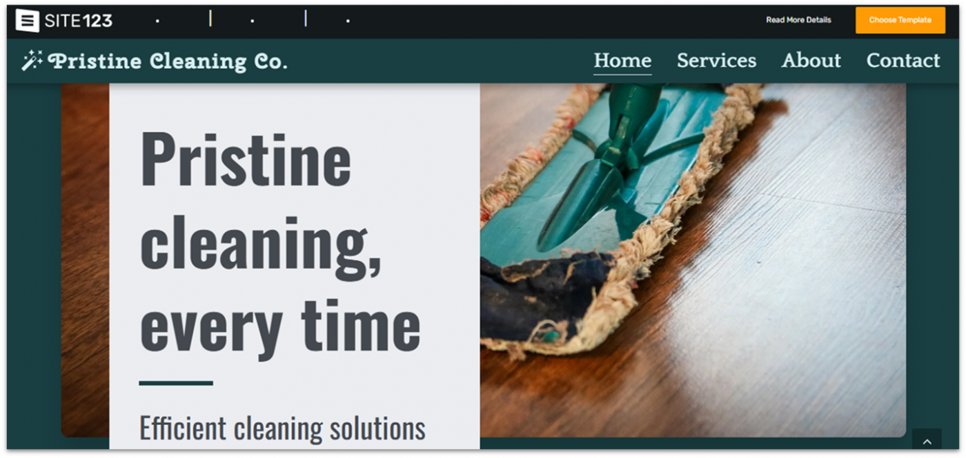 SITE123 Pristine Cleaning Co. Template