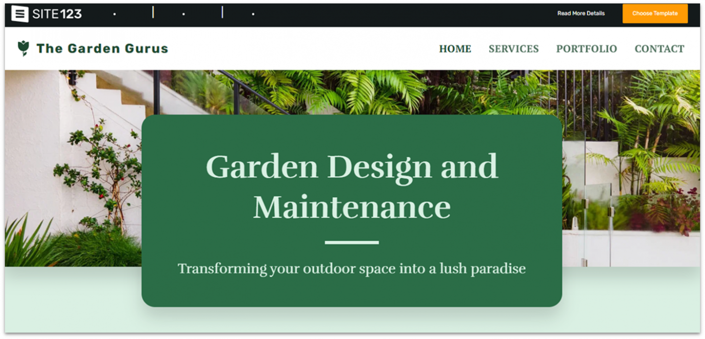 SITE123 Garden Gurus Template