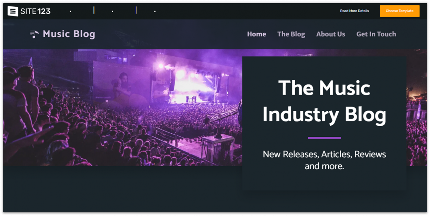 SITE123 Music Blog Template