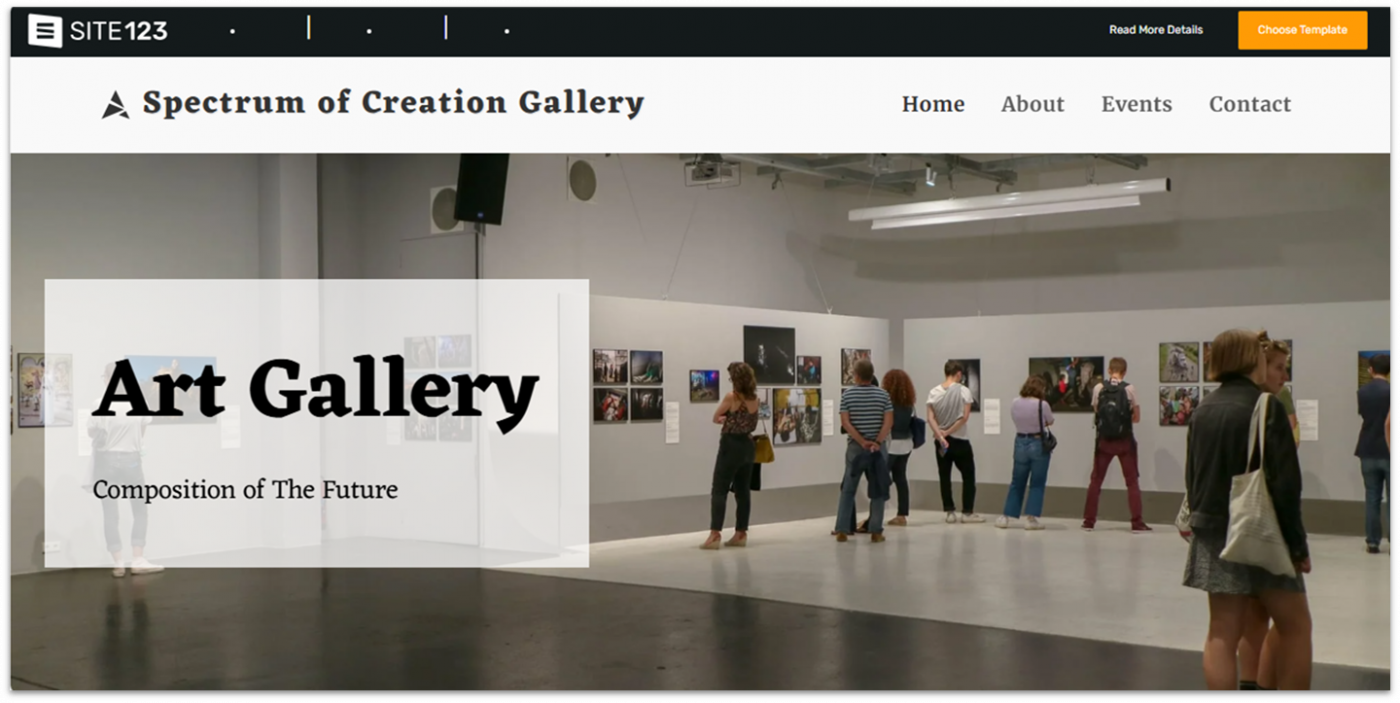 SITE123 Art Gallery Template