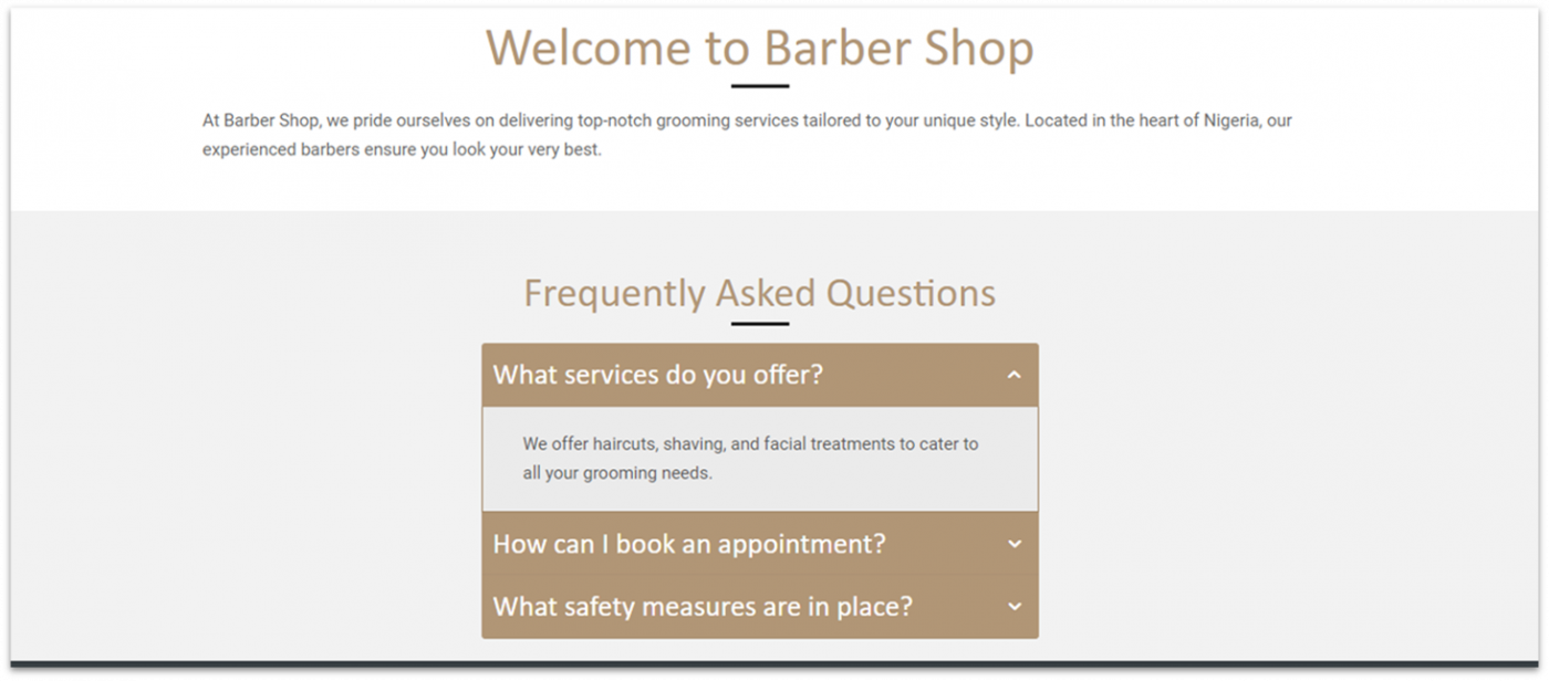 Webador Barber Shop Template