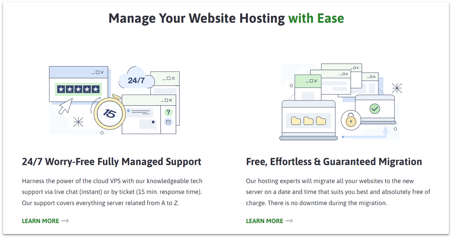 ScalaHosting managed cloud VPS features