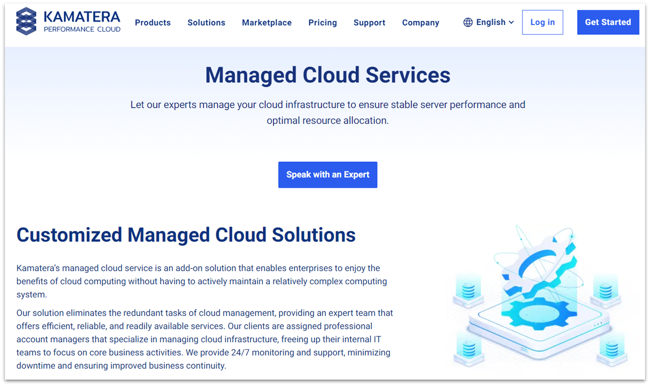 Kamatera managed cloud hosting features