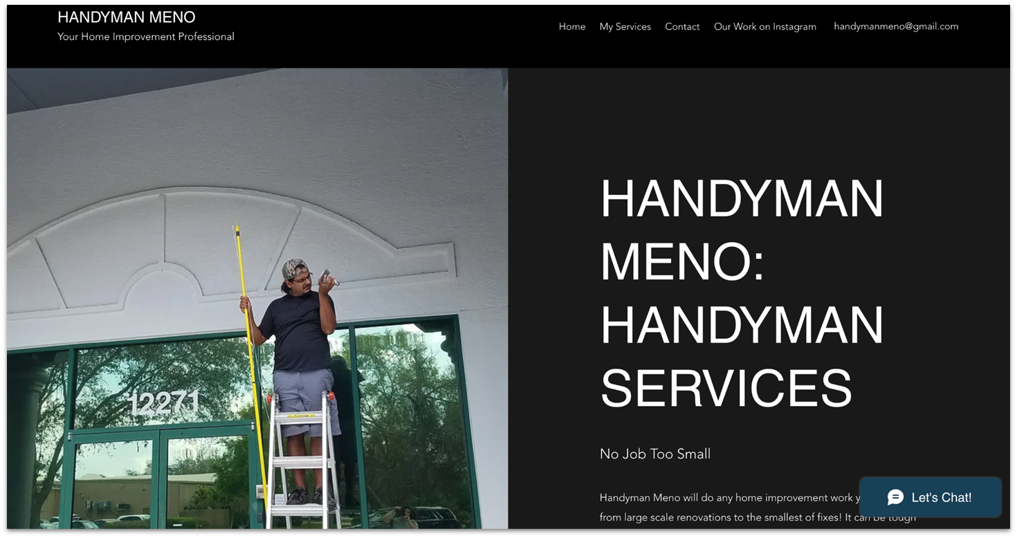 Handyman Meno's home page made with Wix