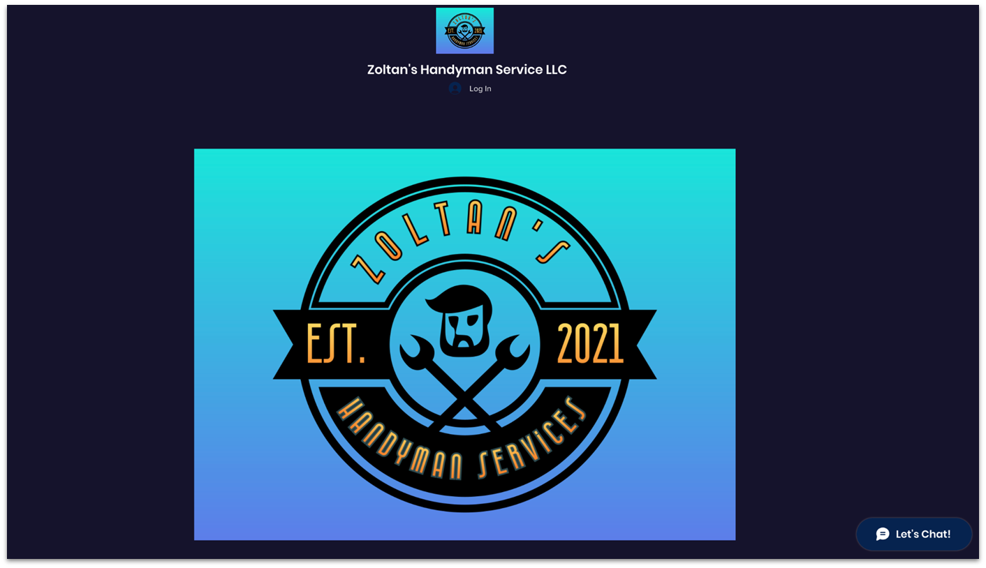 Zoltan’s Handyman Service home page made with Wix