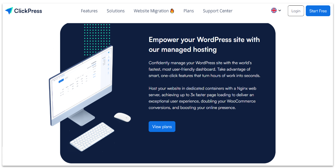 ClickPress managed WordPress features