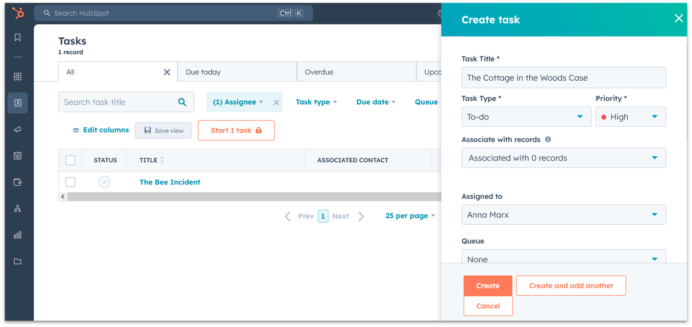 HubSpot Task Management