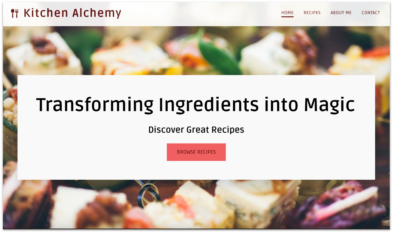 SITE123 Kitchen Alchemy template