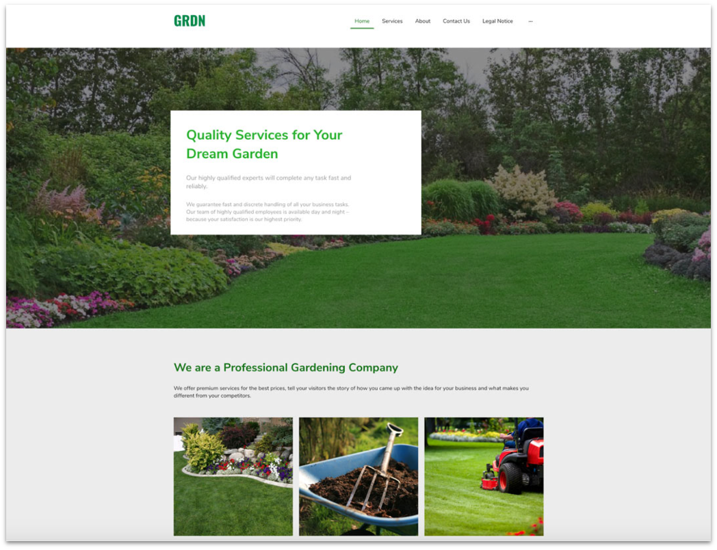 IONOS Gardening Services template