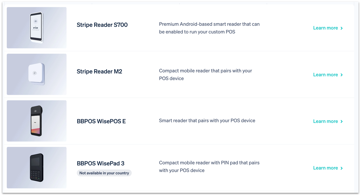 Stripe's POS devices