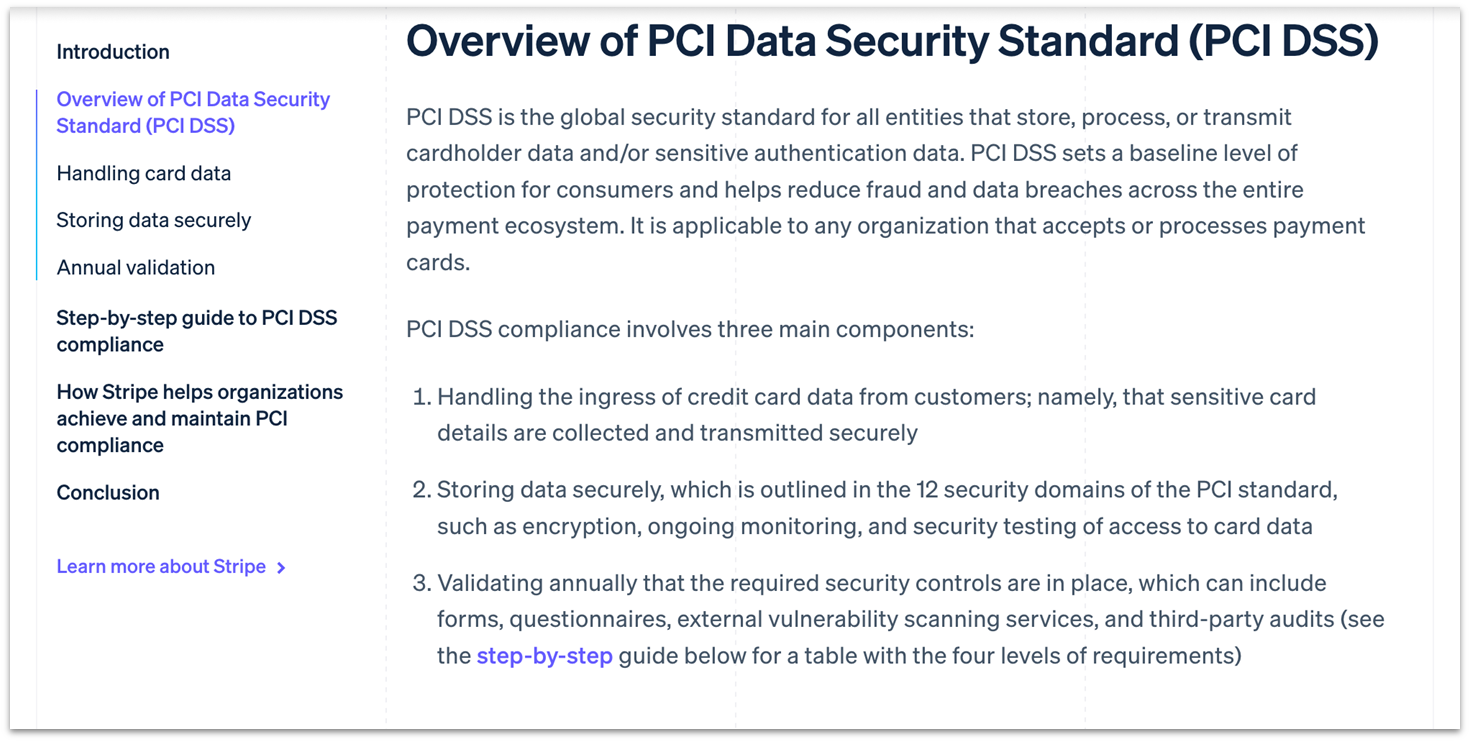 Stripe's PCI compliance guide