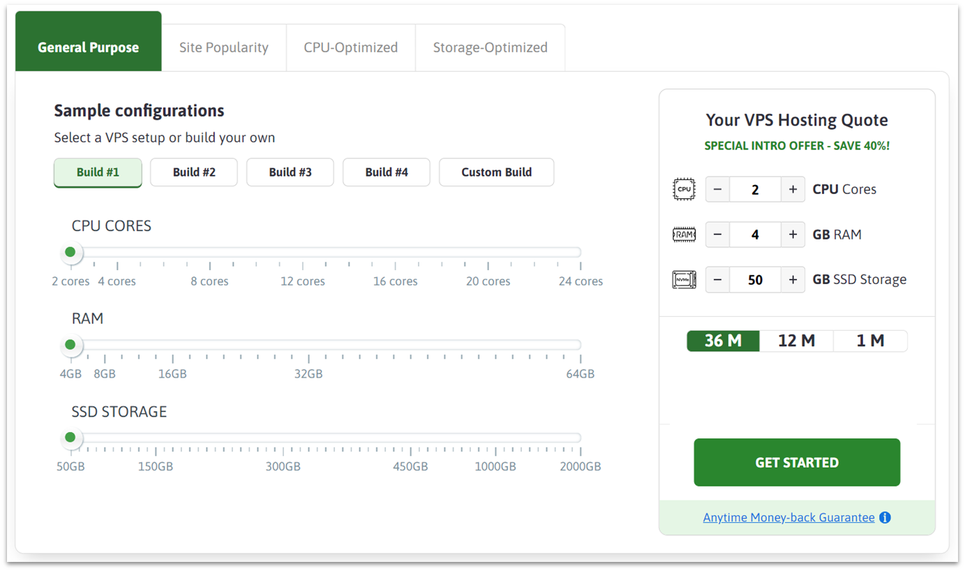 ScalaHosting cloud VPS configuration screen