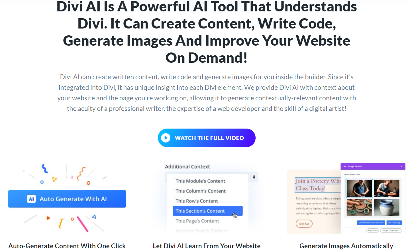 Divi AI Homepage