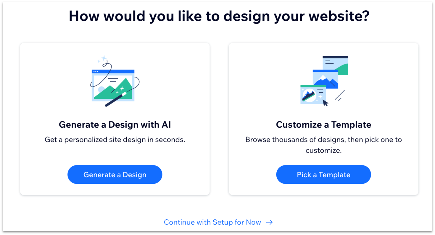 Wix's website design options