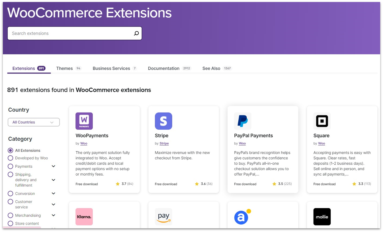 WooCommerce extensions