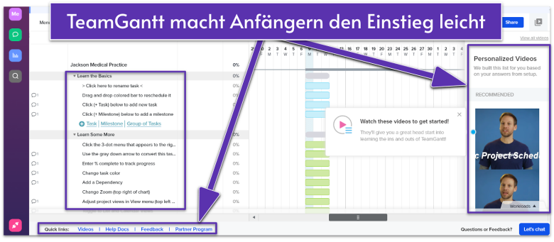 TeamGantt interface