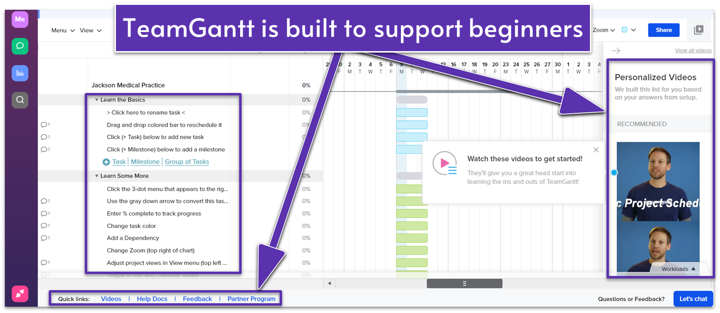 TeamGantt interface