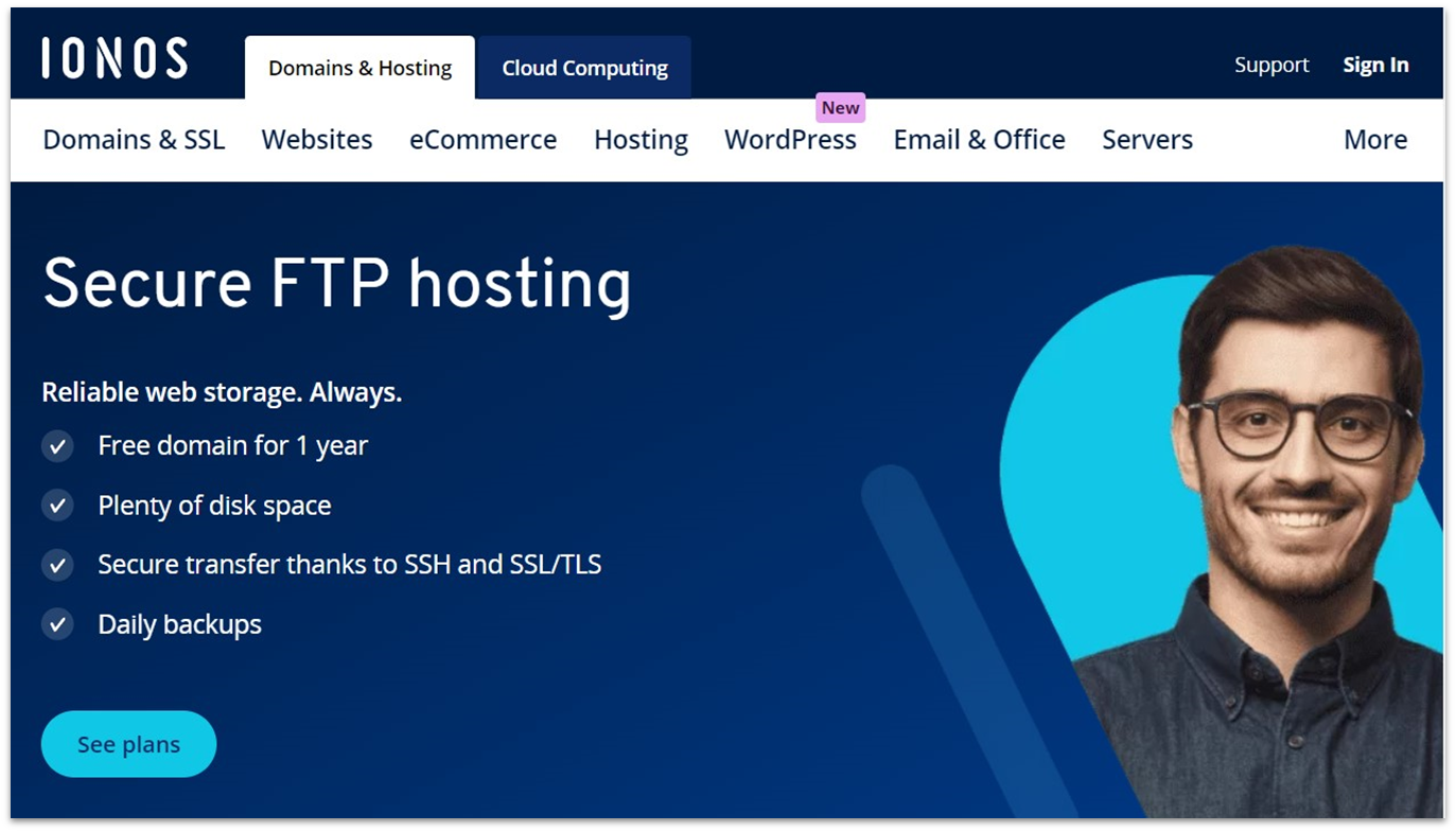 ZZZ.com.ua User Panel main view with disk usage stats and domain, hosting plan, IP, and database info