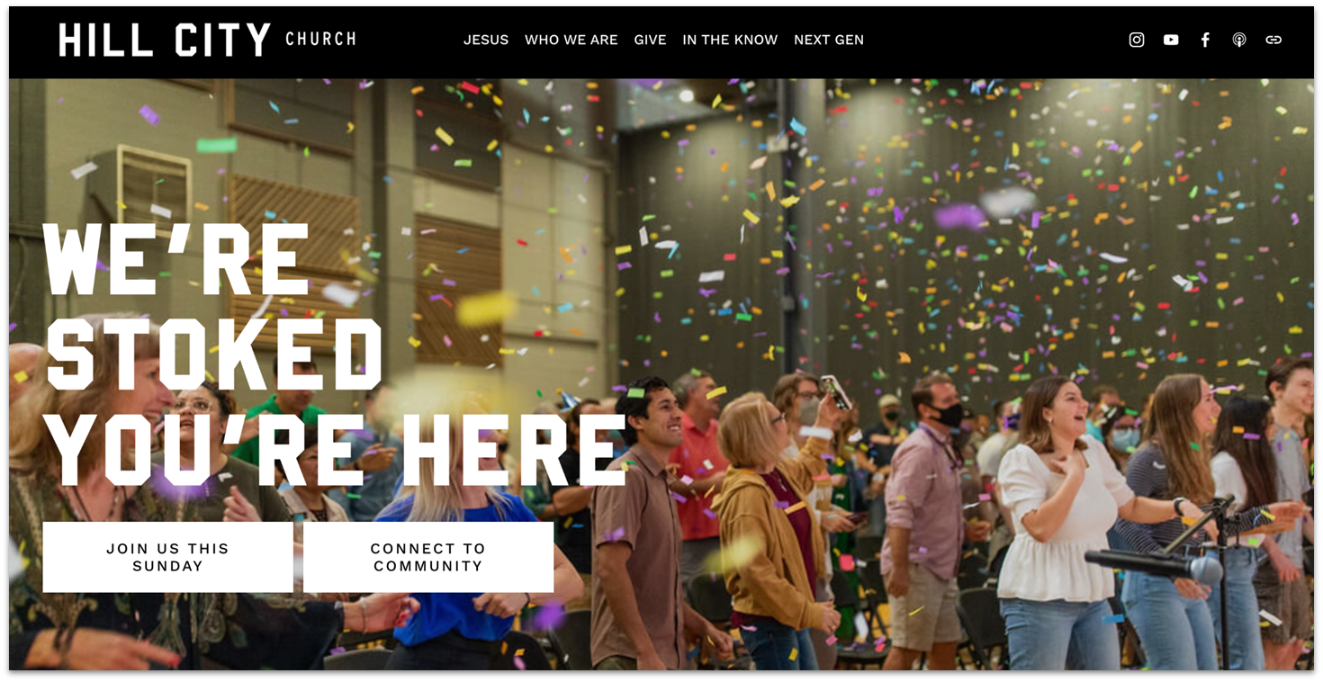 Hill City Church homepage made with Squarespace