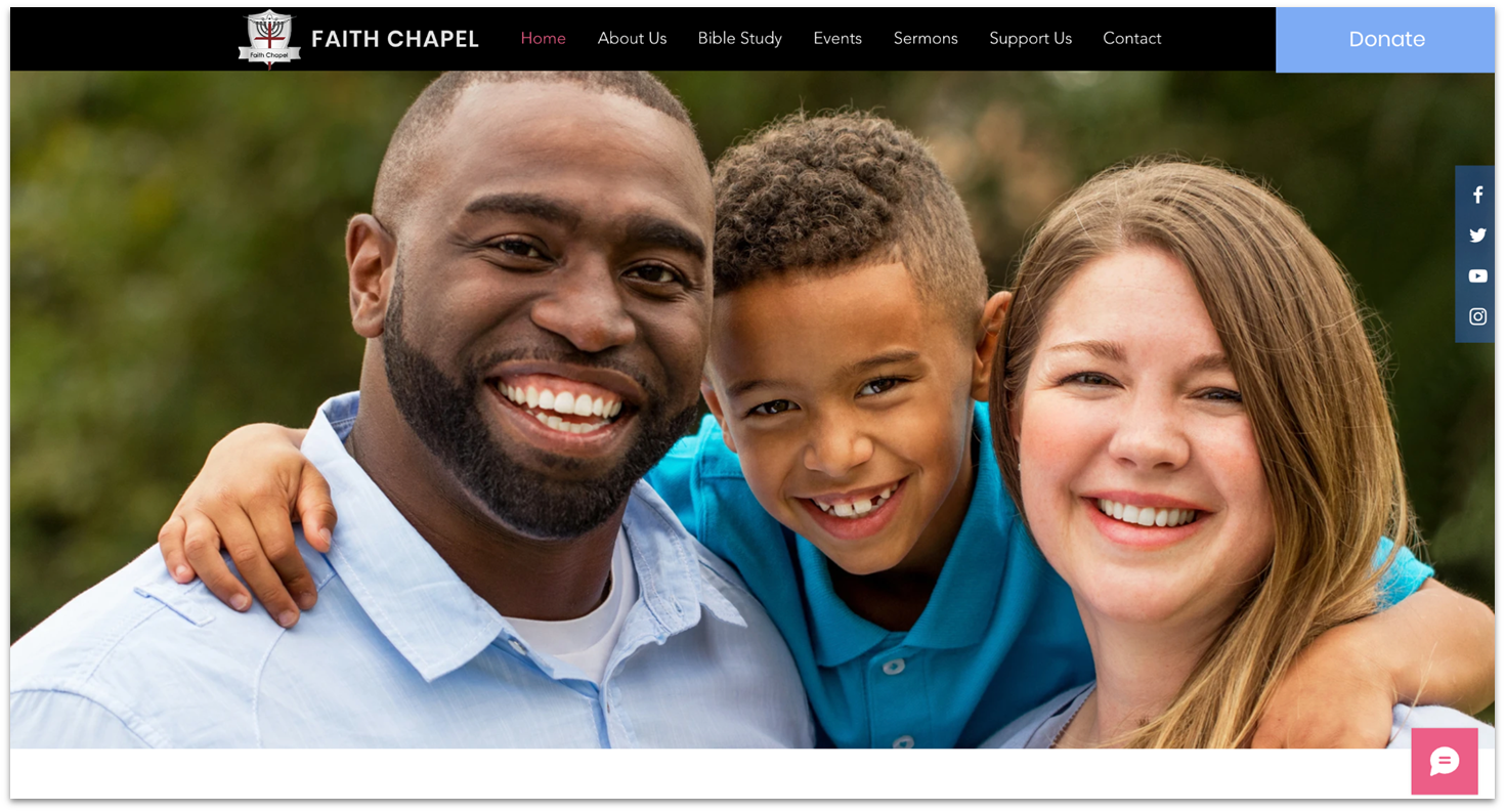 Faith Chapel homepage made with Wix