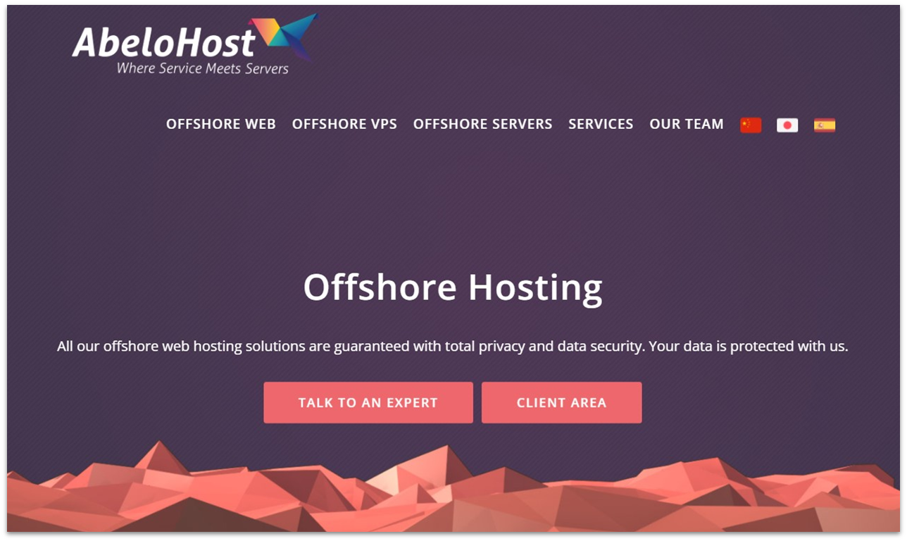 AbeloHost landing page