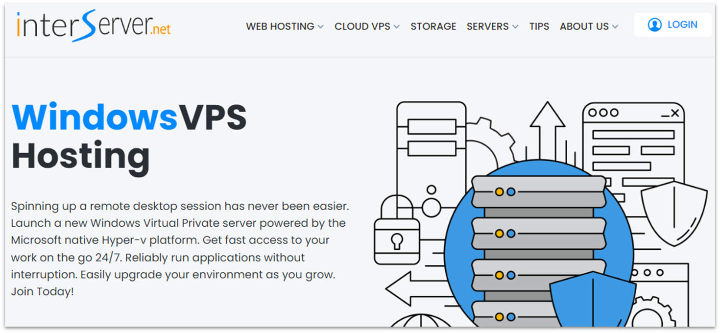 InterServer Windows VPS 호스팅 기능