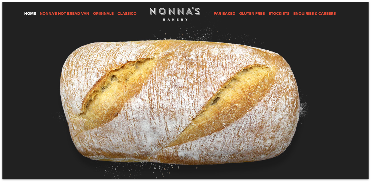 An example of a bakery website made with Squarespace, called Nonna's Bakery