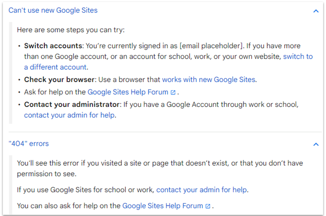 Google Support Articles