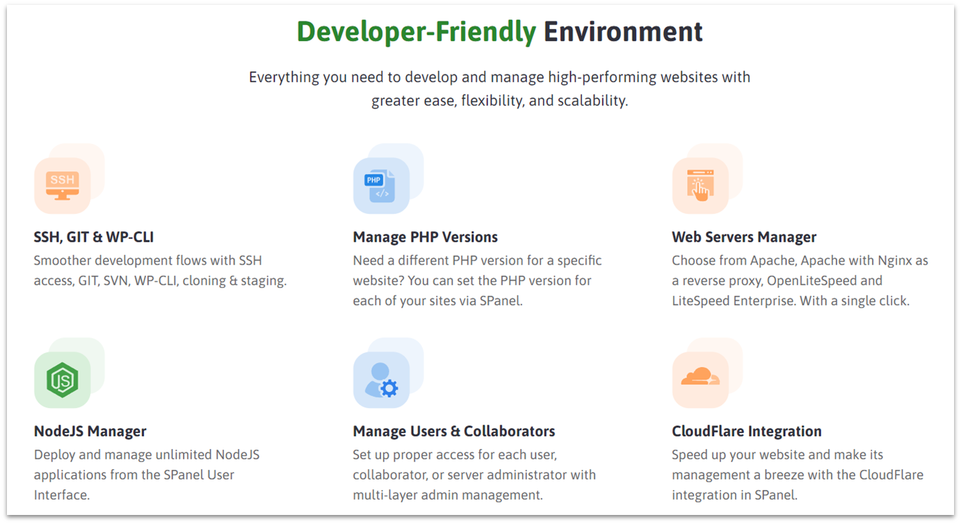 ScalaHosting managed cloud VPS features