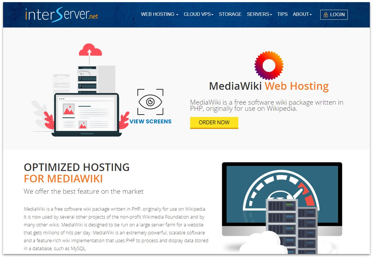 InterServer MediaWiki hosting features