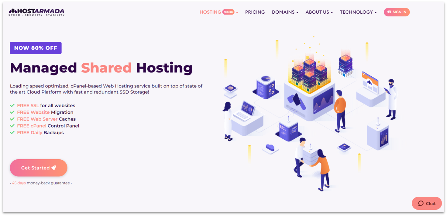 HostArmada shared hosting features