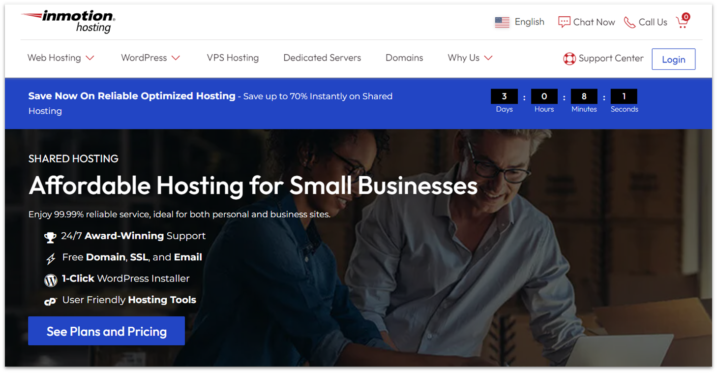 InMotion Hosting shared hosting features