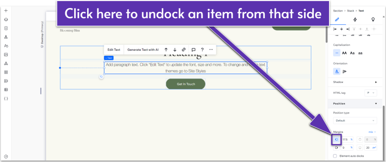 Wix Guide Local Business Module 2, undocking header text
